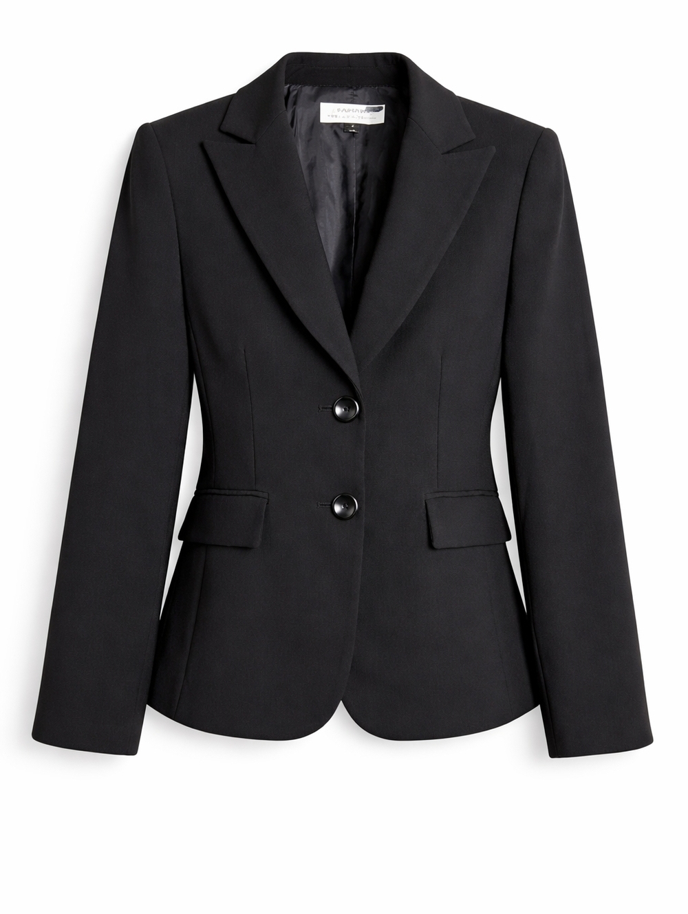 Tahari ASL Cinched Blazer Black Fully Lined Two Front Buttons Single Breasted